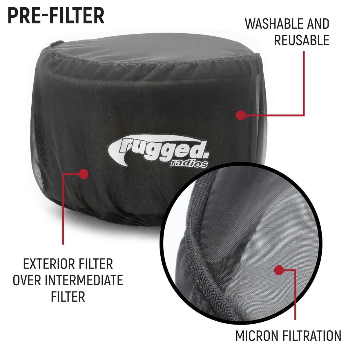 Rugged Radios HIGH PERFORMANCE Filter Kit for MAC Air Helmet Pumper BLOWER-FILTER-3P