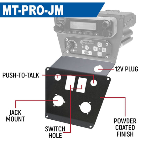 Rugged Radios Lower Accessory Panel for Polaris RZR PRO XP RZR Turbo R and RZR PRO R Dash Mount Radio and Intercom - Rockford Fosgate MT-PRO-ROCK