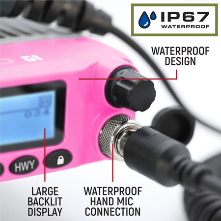 Rugged Radios Pink Rugged Radios G1 ADVENTURE SERIES Waterproof GMRS Mobile Radio Kit /w Antenna RK-G1-PINK