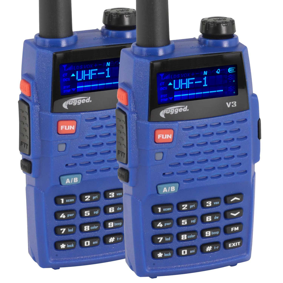 Rugged Radios V3 - Business Band Two Way Handheld Radio - Analog Only (2 Pack) V3-2-PACK