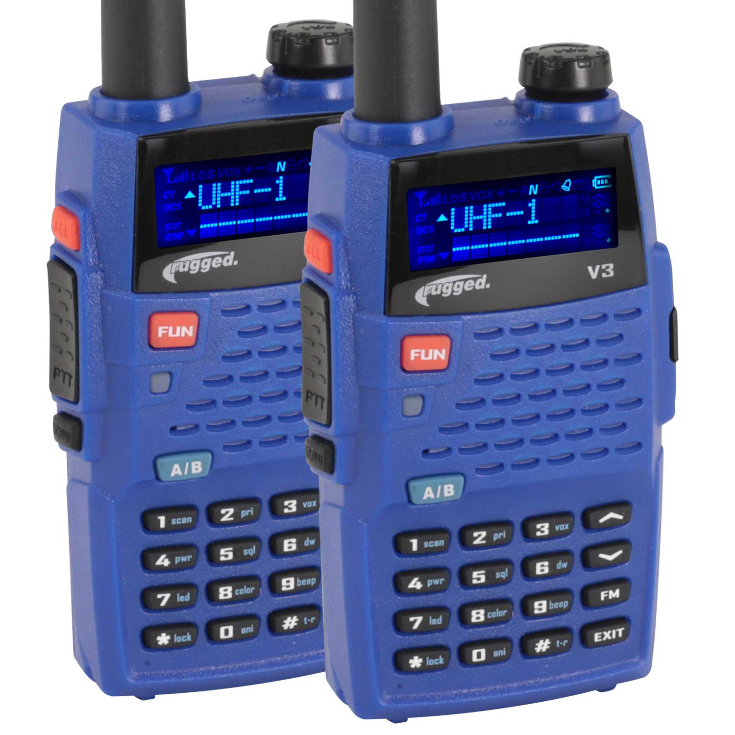 Rugged Radios V3 - Business Band Two Way Handheld Radio - Analog Only (2 Pack) V3-2-PACK