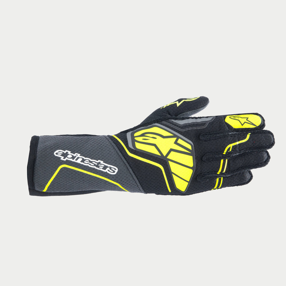 Alpinestars Tech-1 Zx V4 Gloves - Tar Gray/Black/Yellow Fluo