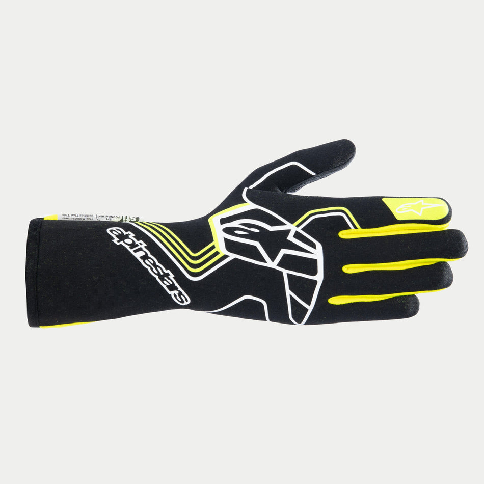 Alpinestars Tech-1 Race V4 Gloves - Black/Yellow Fluo