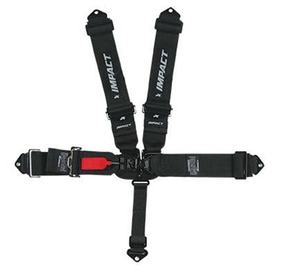 Impact Racer Series 5-Point Latch & Link Restraints - Pull Up Adjust - Bolt In/Wrap Around - Black