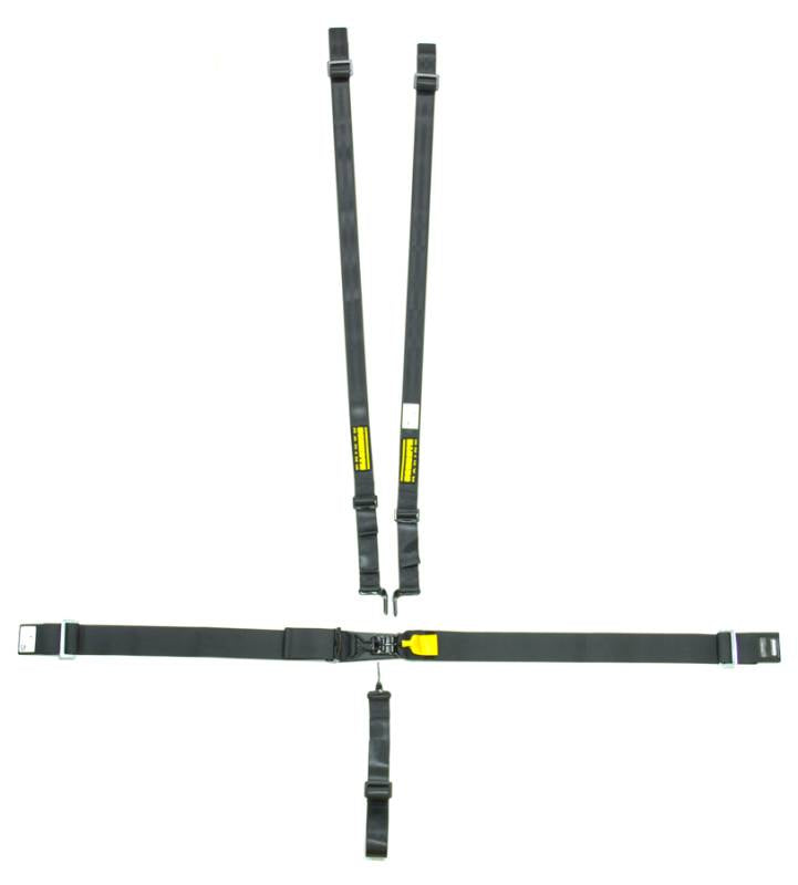 Schroth 5-Point Latchlink III Harness System - Pull Down - Left Side Adjuster - V-Type - 2" Shoulder - Black