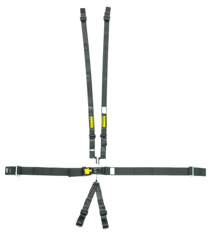 Schroth 6-Point Latchlink III Harness System - Pull Down - Right Side Adjuster - V-Type - 2" Shoulder - Black