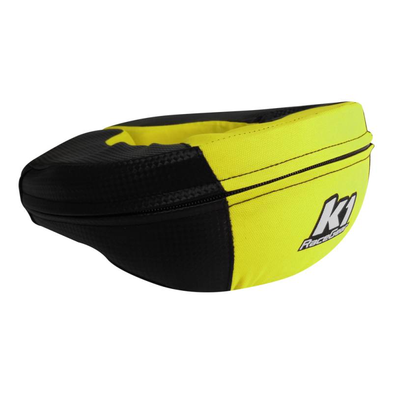 K1 RaceGear Junior Carbon-Look Neck Support - Carbon/Yellow