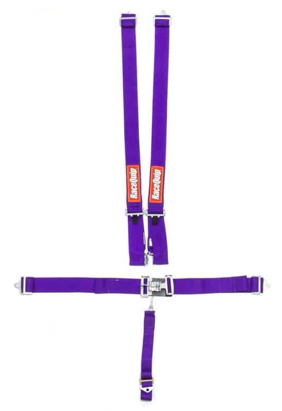 RaceQuip Latch & Link Harness - 5-Point - Pull Down Adjust - Bolt-In/Wrap Around - Purple