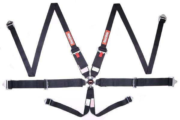 RaceQuip Camlock Harness - 6-Point - HANS/HNR - Black