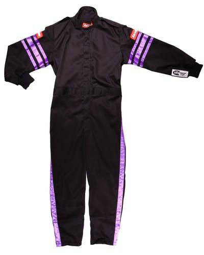 RaceQuip Pro-1 Single Layer Youth Racing Suit - Black/Purple Trim
