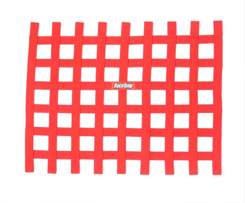 RaceQuip Ribbon Window Net - Red - Non-SFI - 18" x 24"