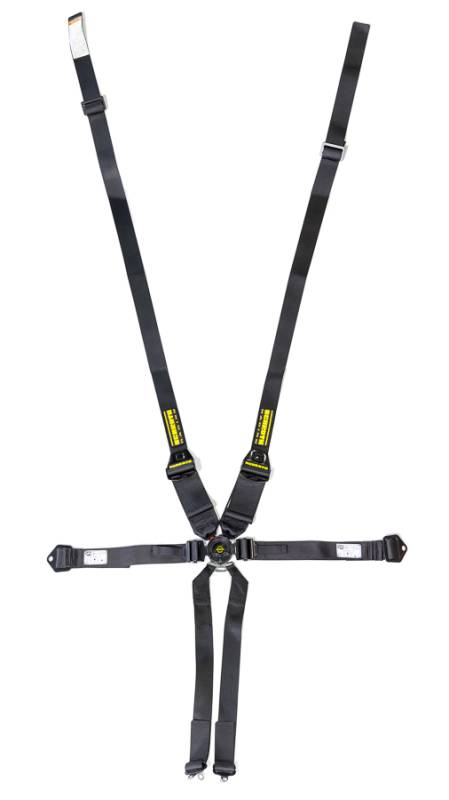 Schroth Profi II 6-Point Camlock Harness - SFI 16.5 - Pull Down Adjust - Wrap Around - Individual Harness - Black