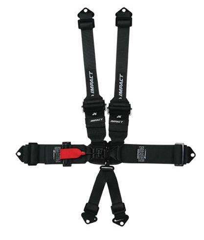 Impact 16.5 PRO Series Latch & Link Restraints - 6-Point - Pull-Up Right/ Fixed Left Lap - 3" To 2" Transition - Black