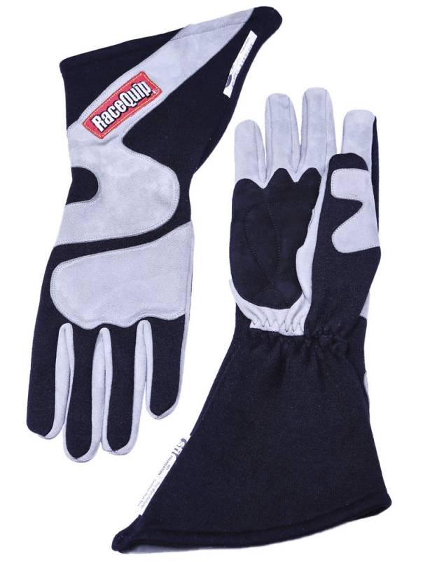 RaceQuip 358 Series Angle Cut Long Gauntlet Glove - Black/ Gray 