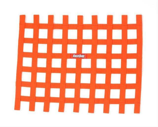 RaceQuip Ribbon Window Net - Orange - 18" x 24" - Non-SFI