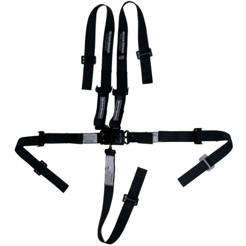Ultra Shield Latch & Link 5-Point Harness - Pull Up Adjust - Bolt-In/Wrap Around - Individual Harness - Junior - Black
