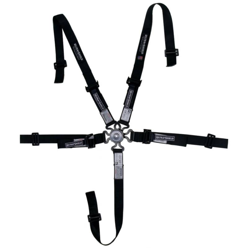 Ultra Shield Camlock 5-Point Harness - Pull Down Adjust - Bolt-In/Wrap Around - Individual Harness - Junior - Black