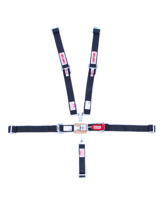 Simpson Quarter Midget Harness - 2" Standard Latch & Link - Wrap Around Seat Belt - Pull Down - Individual Harness Wrap Around - Black