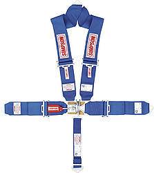 Simpson 5-Point Latch & Link Harness - 55" Bolt-In Seat Belt - Pull Down - Roll Bar V Harness Bolt In - Blue