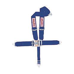 Simpson 5-Point Latch F/X System - 62" Bolt-In V-Type Shoulder Harness - Pull Down Adjust - Blue
