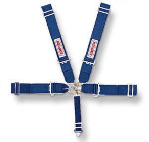 Simpson 5-Point Latch & Link Harness - 55" Wrap Around Seat Belt - Pull Down - Individual Harness - Wrap Around - Blue