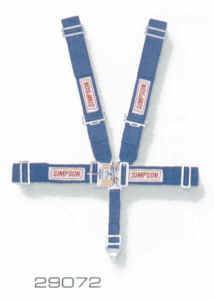 Simpson 5-Point Latch F/X System - 62" Wrap Around - Individual Shoulder Harness - Pull Down Adjust - Blue