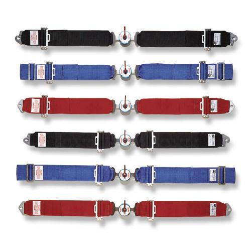 Simpson 55" Camlock Lap Belt - Wrap Around Mount - Pull Down Adjust - Platinum