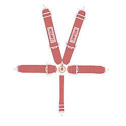 Simpson 5-Point Camlock Harness - 55" Wrap Around Seat Belt - Pull Down - Red
