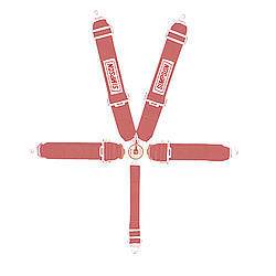 Simpson 5-Point Camlock Harness - 55" Bolt-In Seat Belt Pull Down - Individual Harness Bolt-In - Red