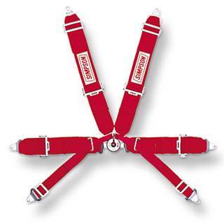 Simpson 6-Point Formula Car Camlock Harness - Bolt-In - Pull Up - Red
