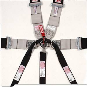 Simpson 7-Point Drag Racing Camlock Harness - Pull Up - Bolt In or Wrap Around Lap Belt - Short Sewn Lap Belt - Individual Shoulder Harness - Red