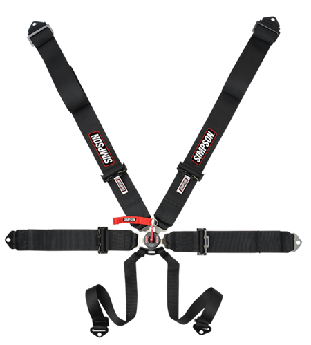 Simpson Sport 6-Point Camlock Restraint - Bolt In Pull Down Individual Harness - Black
