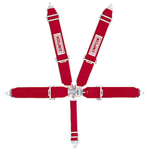 Simpson 5-Point Latch & Link Harness - 55" Floor Mount Pull Down - Individual Harness - Red