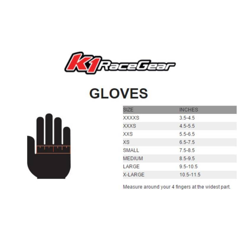 K1 RaceGear Track 1 Youth Gloves - Red