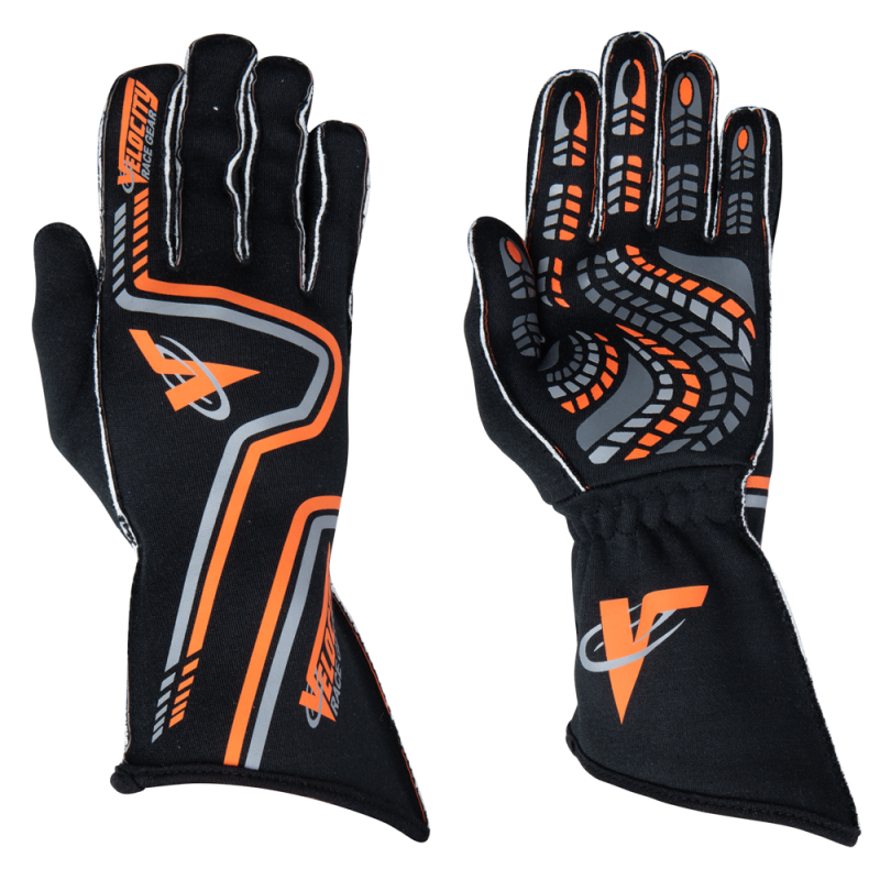 Velocity Grip Glove - Black/Fluo Orange/Silver
