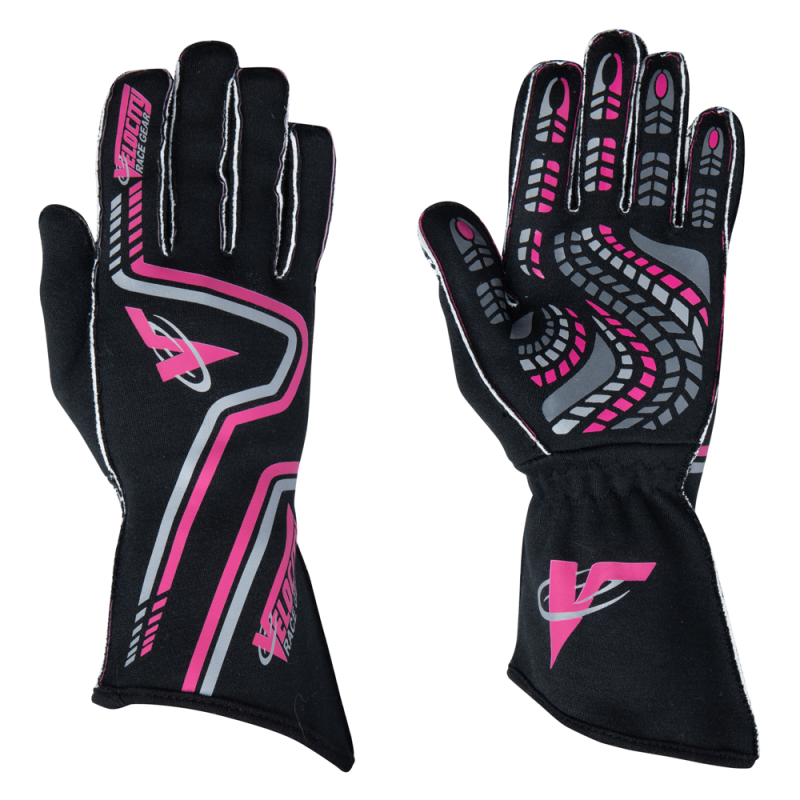 Velocity Grip Glove - Black/Fluo Pink/Silver