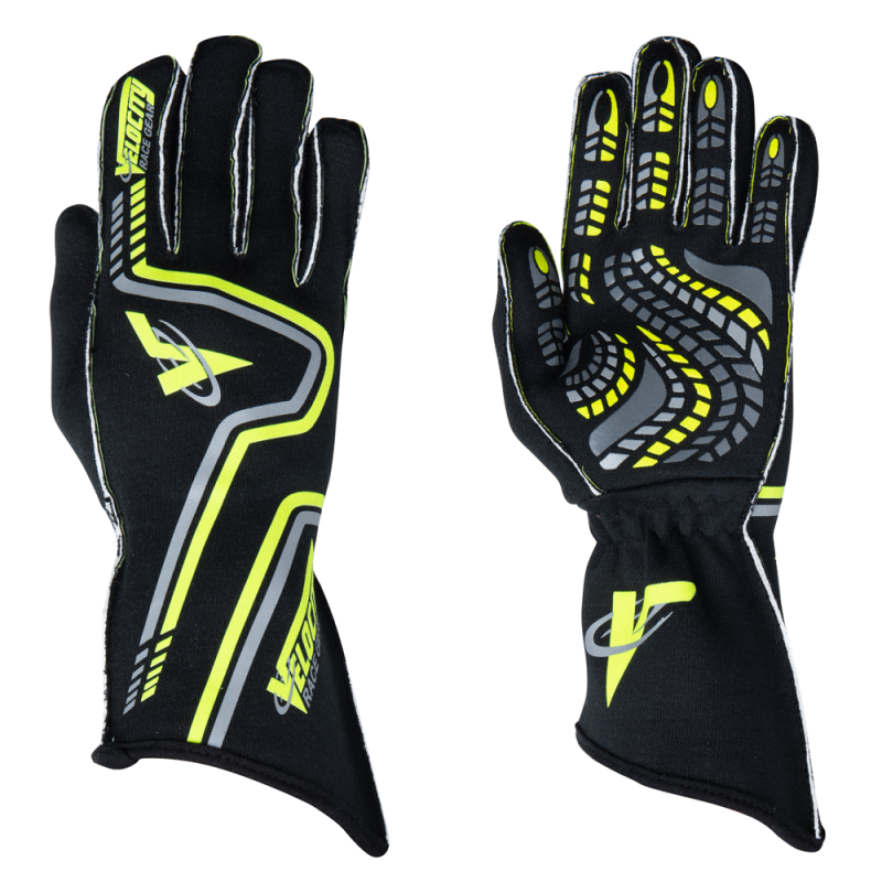 Velocity Grip Glove - Black/Fluo Yellow/Silver