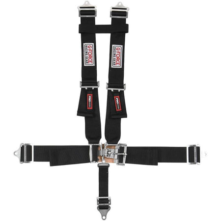 G-Force Pro Series Latch & Link 5-Point Harness - H-Type Shoulder Harness - Pull-Down Lap Belt - Bolt-In - Black