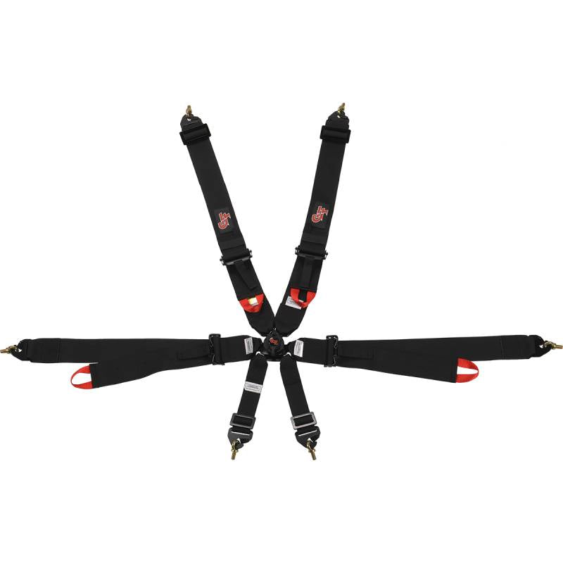 G-Force Pro Series 6 Pt. Camlock Harness - Pull-Down Adjust Lap - FIA 8853-2016 - Black
