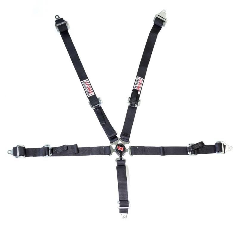 G-Force Pro Series Junior 5 Pt. Camlock Harness - Pull-Down Adjust Lap - Black
