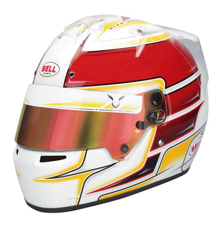 Bell KC7-CMR Lewis Hamilton Helmet - White/Red/Yellow
