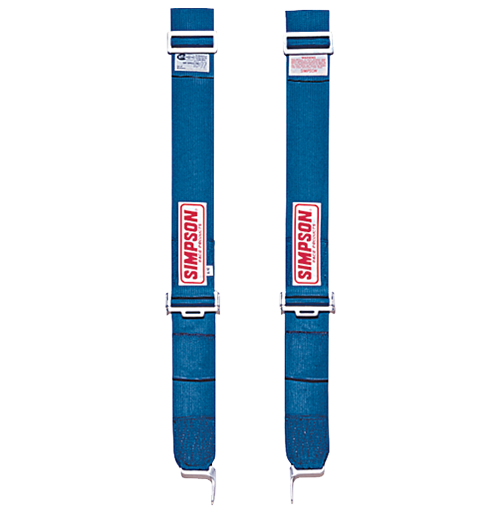 Simpson Latch & Link Shoulder Harness w/ HANS/HNR Top Strap - Bolt-In - Blue