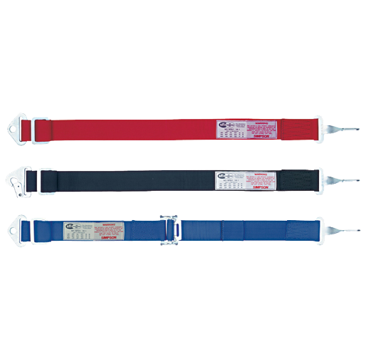 Simpson Anti-Submarine Belt - Semi-Adjustable - 27" Length - Latch & Link - Bolt-In - Red