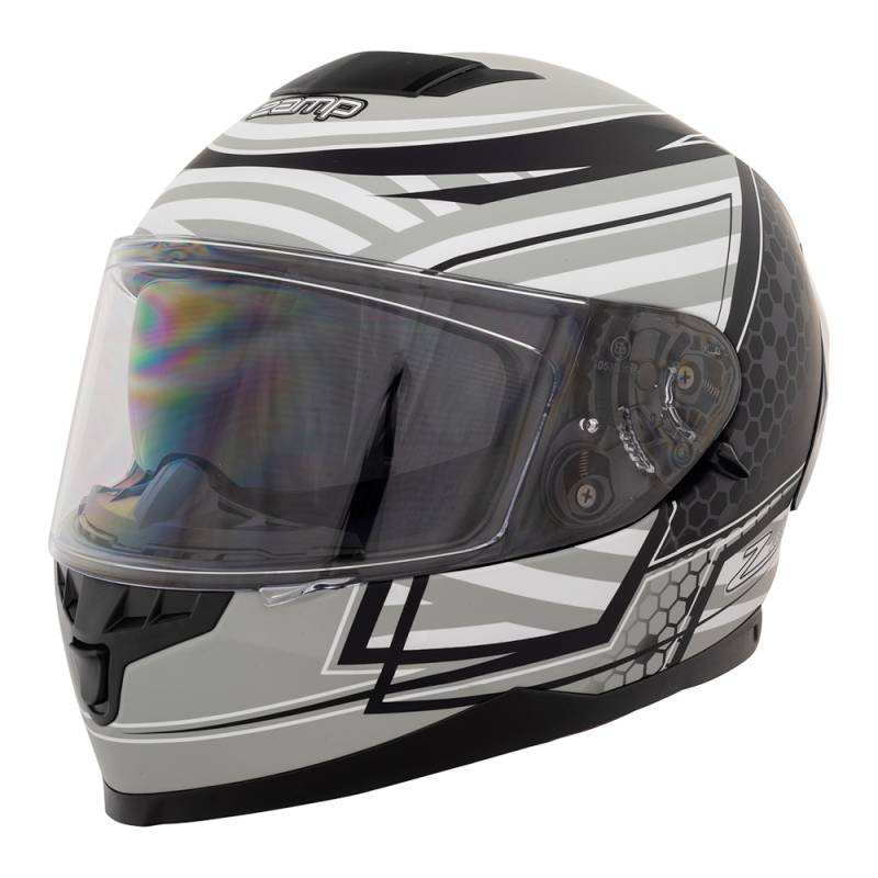 Zamp FR-4 Helmet - Matte Gray Graphic
