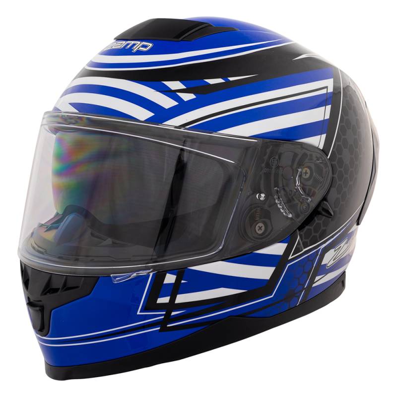 Zamp FR-4 Helmet - Gloss Blue Graphic