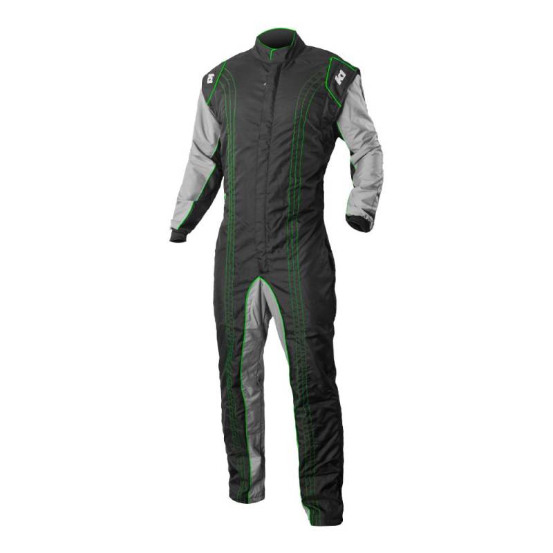 K1 RaceGear GK2 Karting Suit - Black/Green