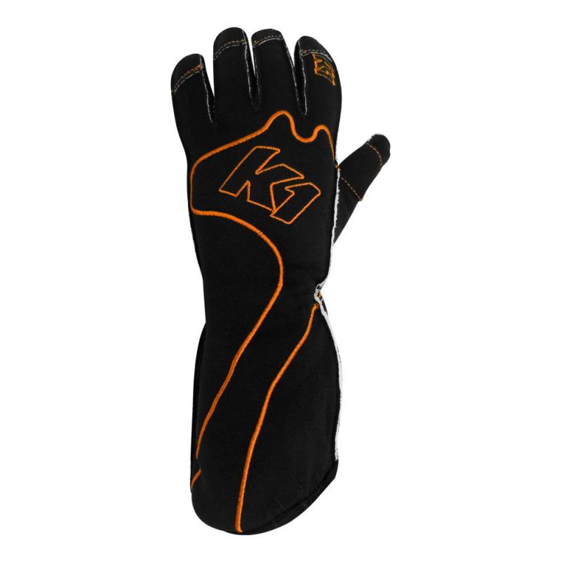 K1 RaceGear RS1 Karting Gloves - Black/Orange