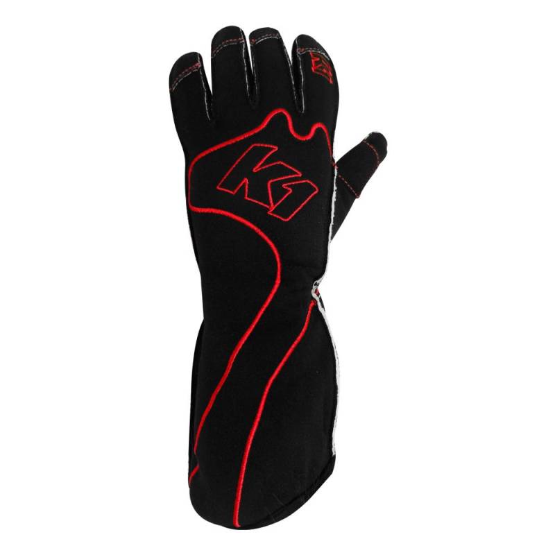 K1 RaceGear RS1 Karting Gloves - Black/Red