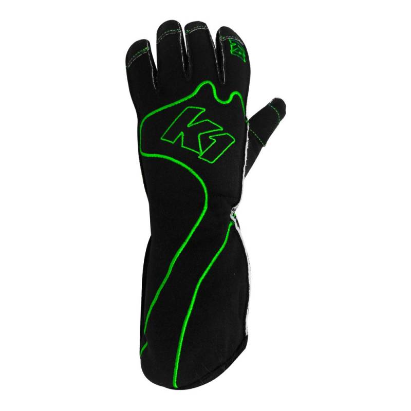 K1 RaceGear RS1 Karting Gloves - Black/Green
