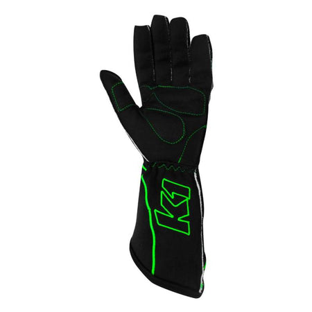 K1 RaceGear RS1 Karting Gloves - Black/Green